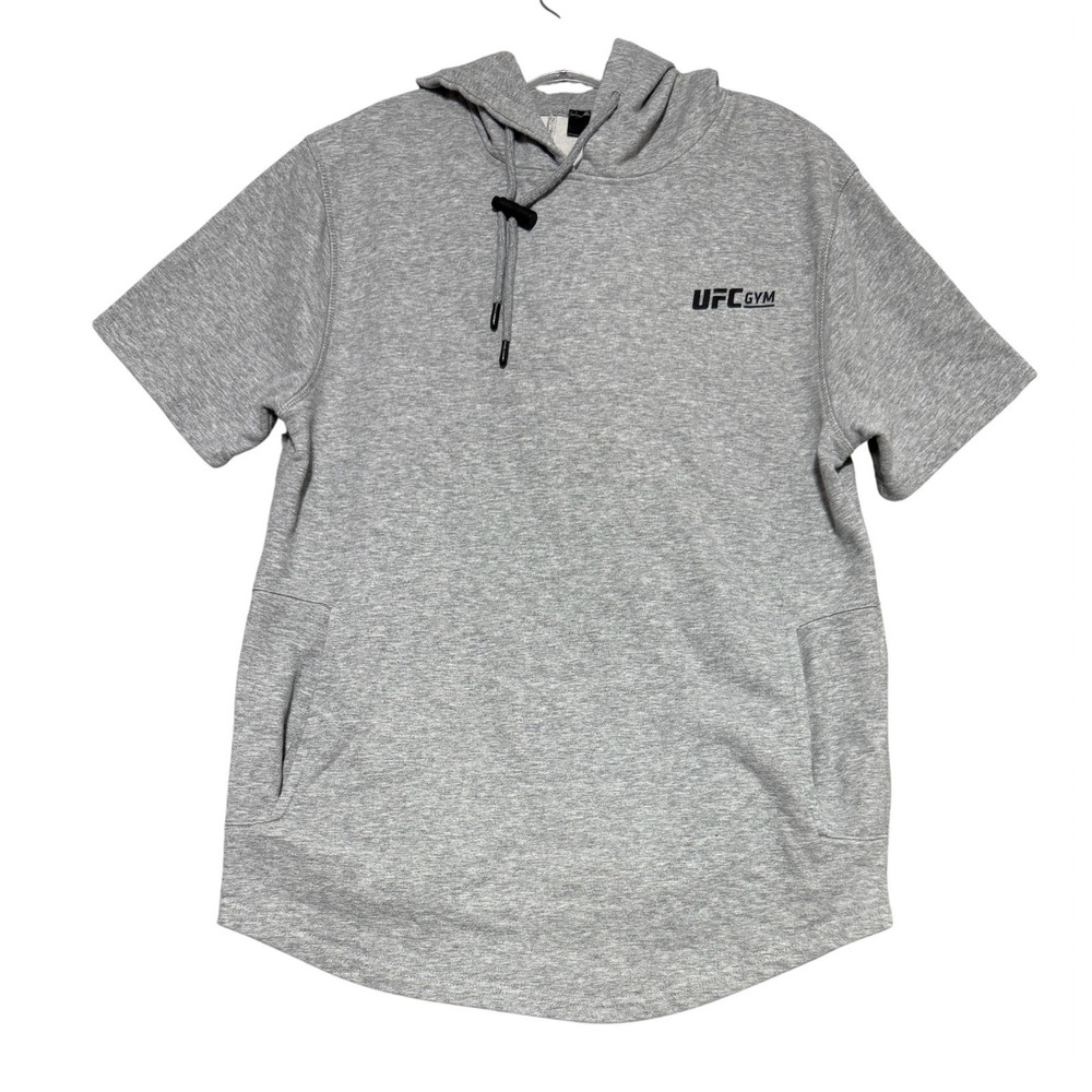 UFC gym short sleeve gray hoodie Mens Small Gym Training